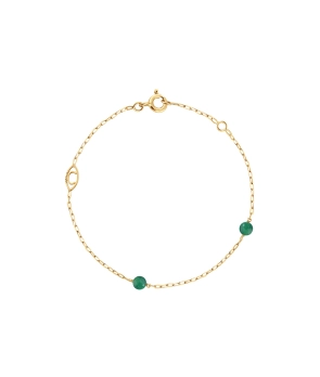 Bracelet Charlet Massilia or jaune agate verte