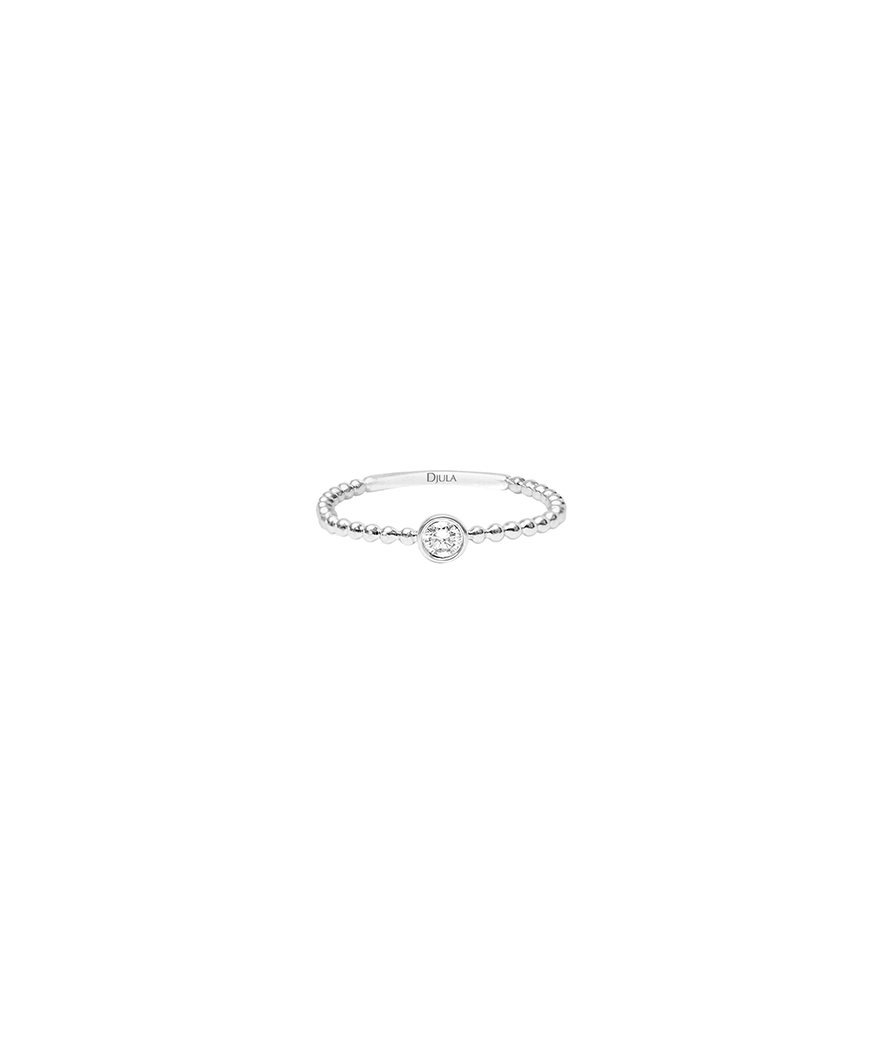 Bague Djula petit solitaire or blanc diamant