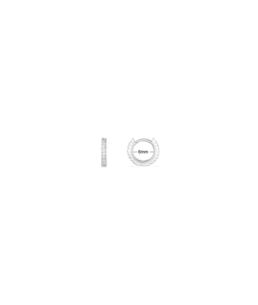 Créoles APM Monaco Croisette 6mm argent