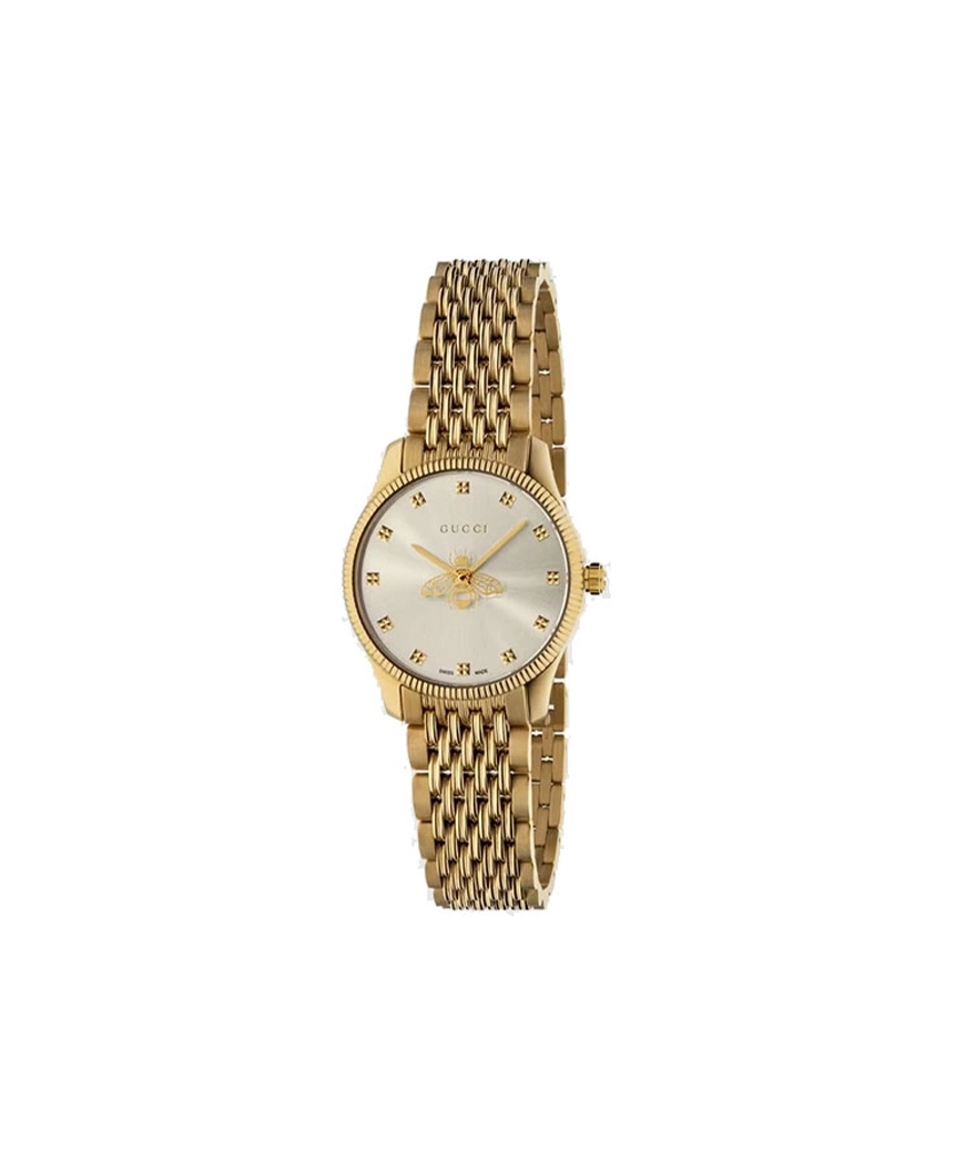 Montre Gucci G-Timeless  quartz 29mm PVD or jaune cadran brossé bracelet or jaune