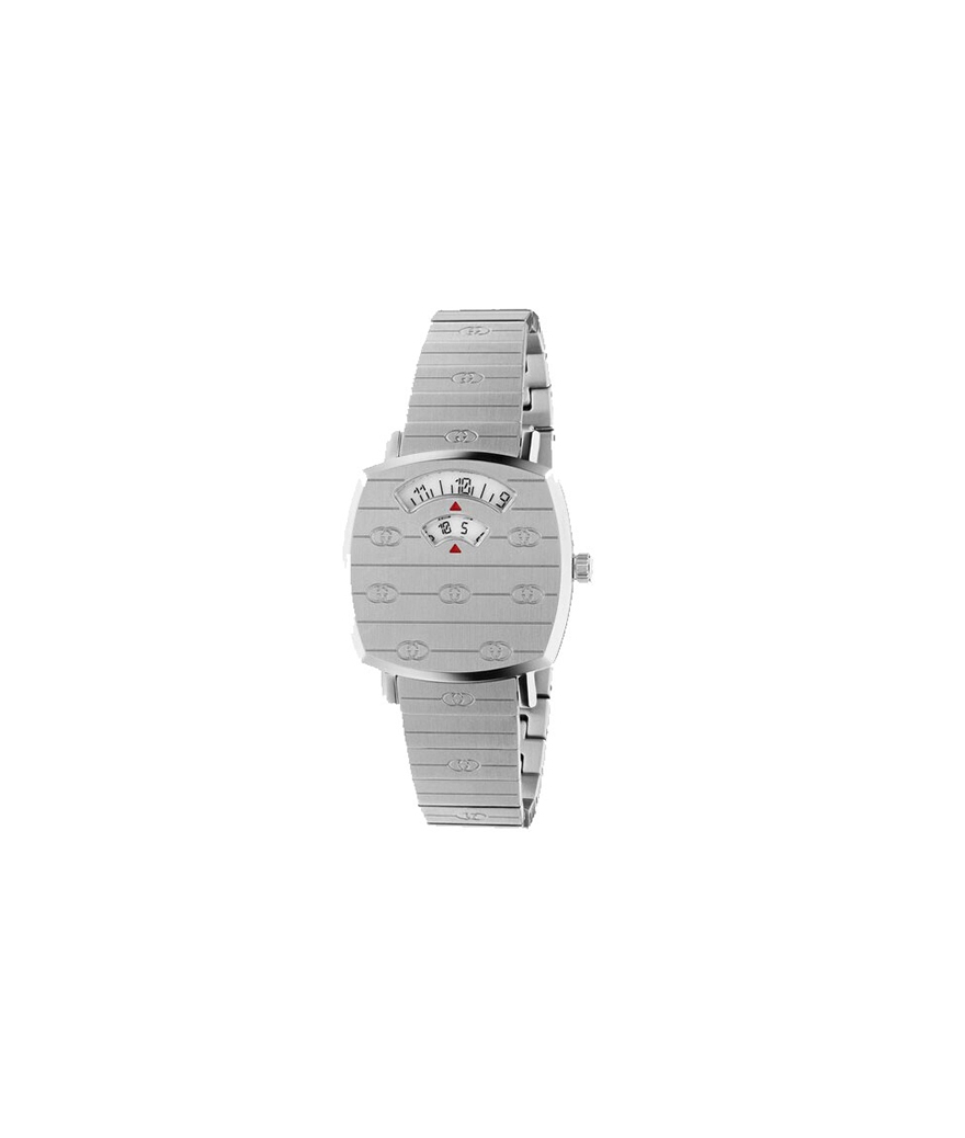 Montre Gucci Grip 27mm quartz acier cadran acier brossé bracelet acier