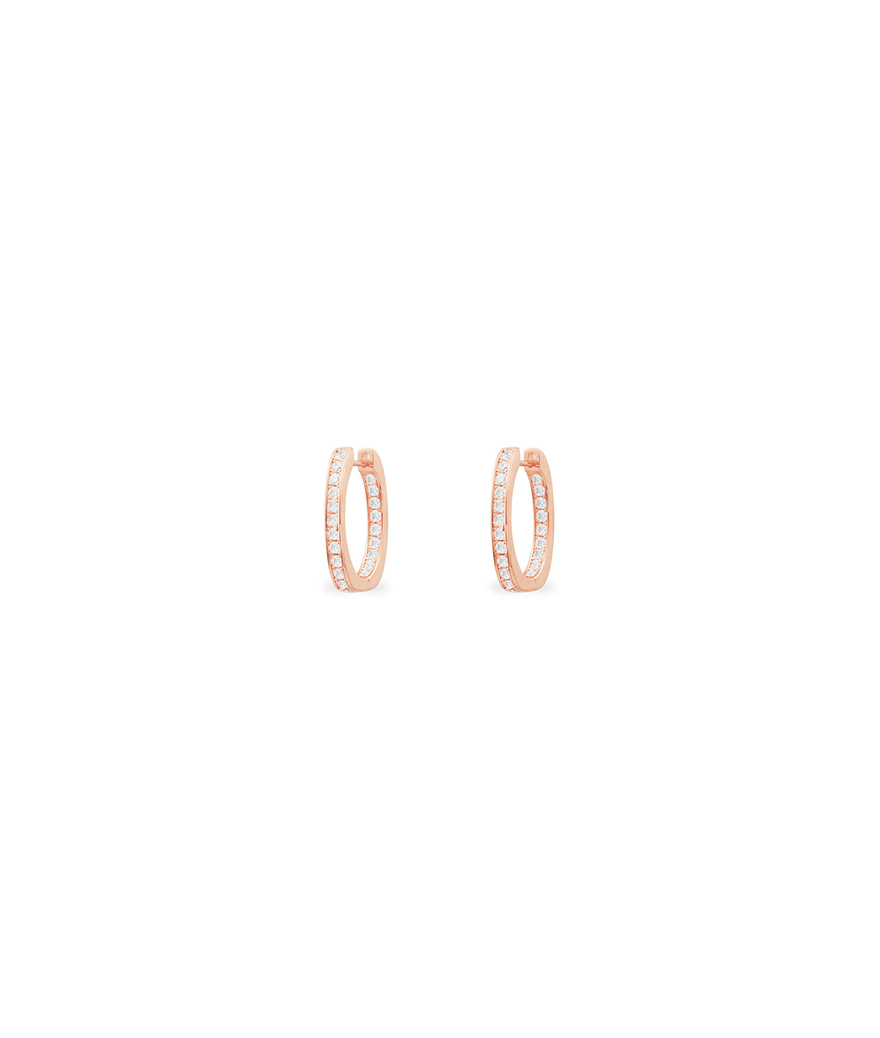 Petites Boucles d'oreilles APM Monaco Rectangle argent rose