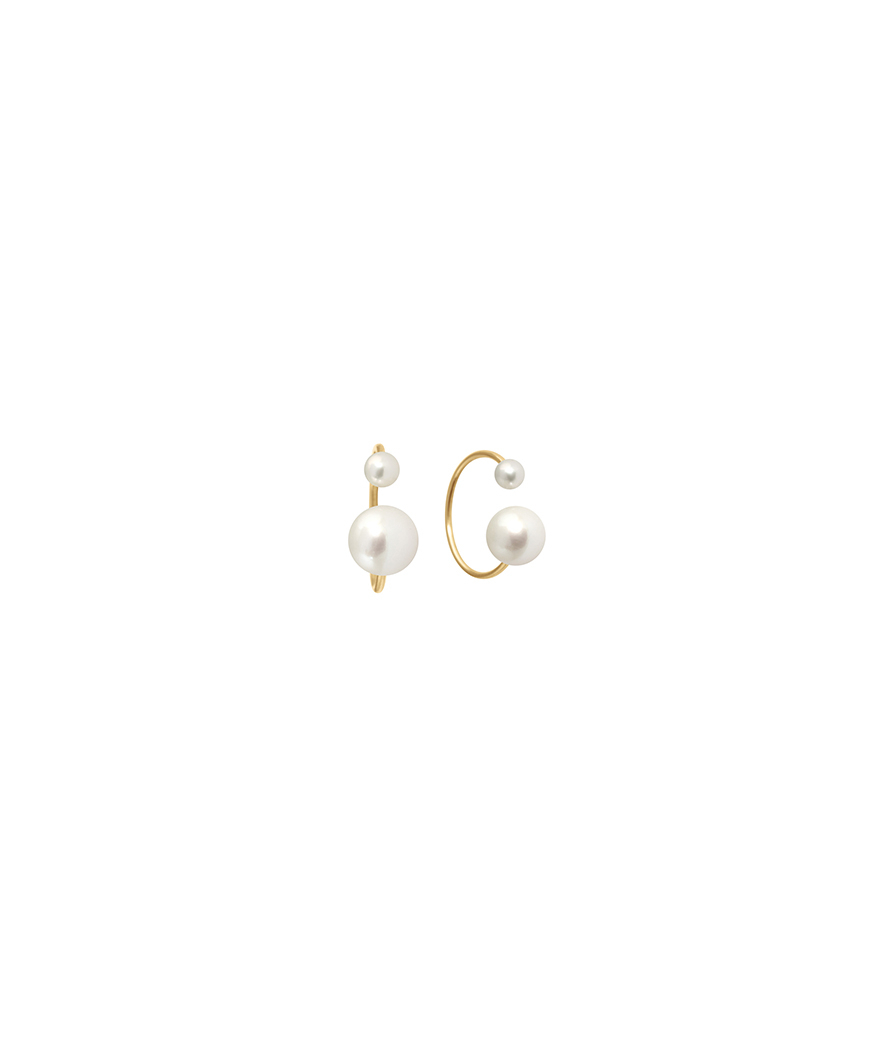 Earcuff Claverin Hanging One or jaune perle blanche