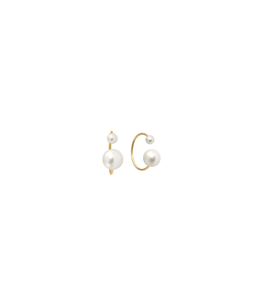 Earcuff Claverin Hanging One or jaune perle blanche
