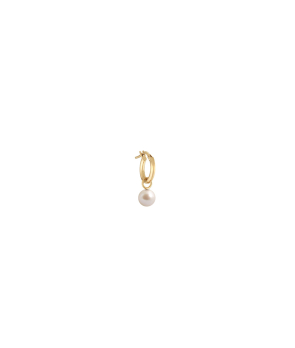 Boucle d'oreille Claverin Simply Mono or jaune perle blanche