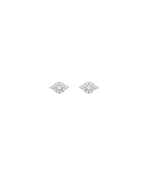 Boucles d'oreilles Djula small eyes or blanc diamants