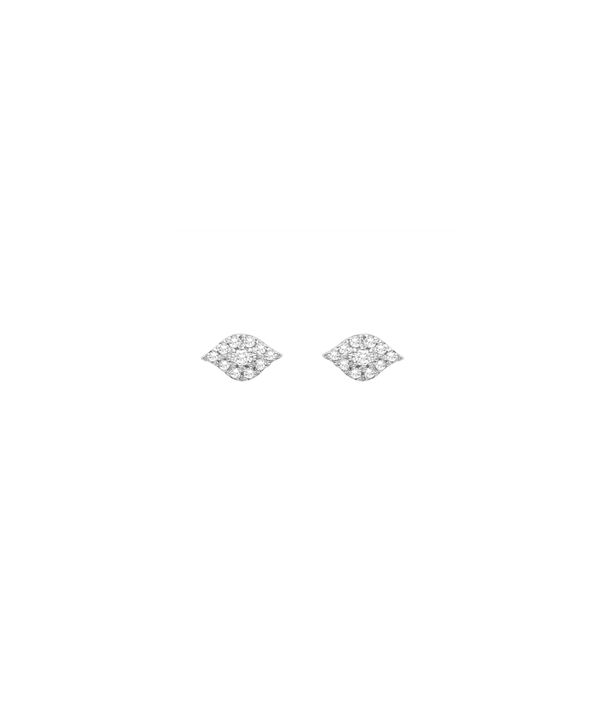 Boucles d'oreilles Djula small eyes or blanc diamants