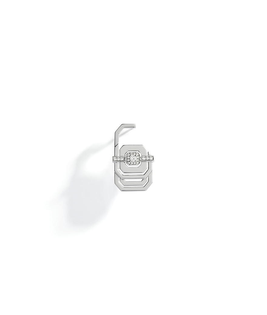 Boucle d’oreille Statement My Way argent diamants