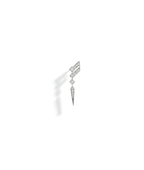 Puce d'oreille Statement Stairway argent diamants