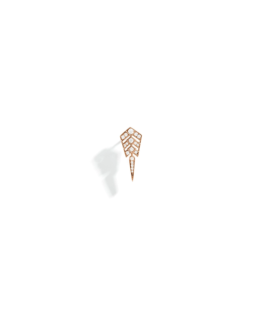 Boucle d'oreille Statement Stairway or rose diamants
