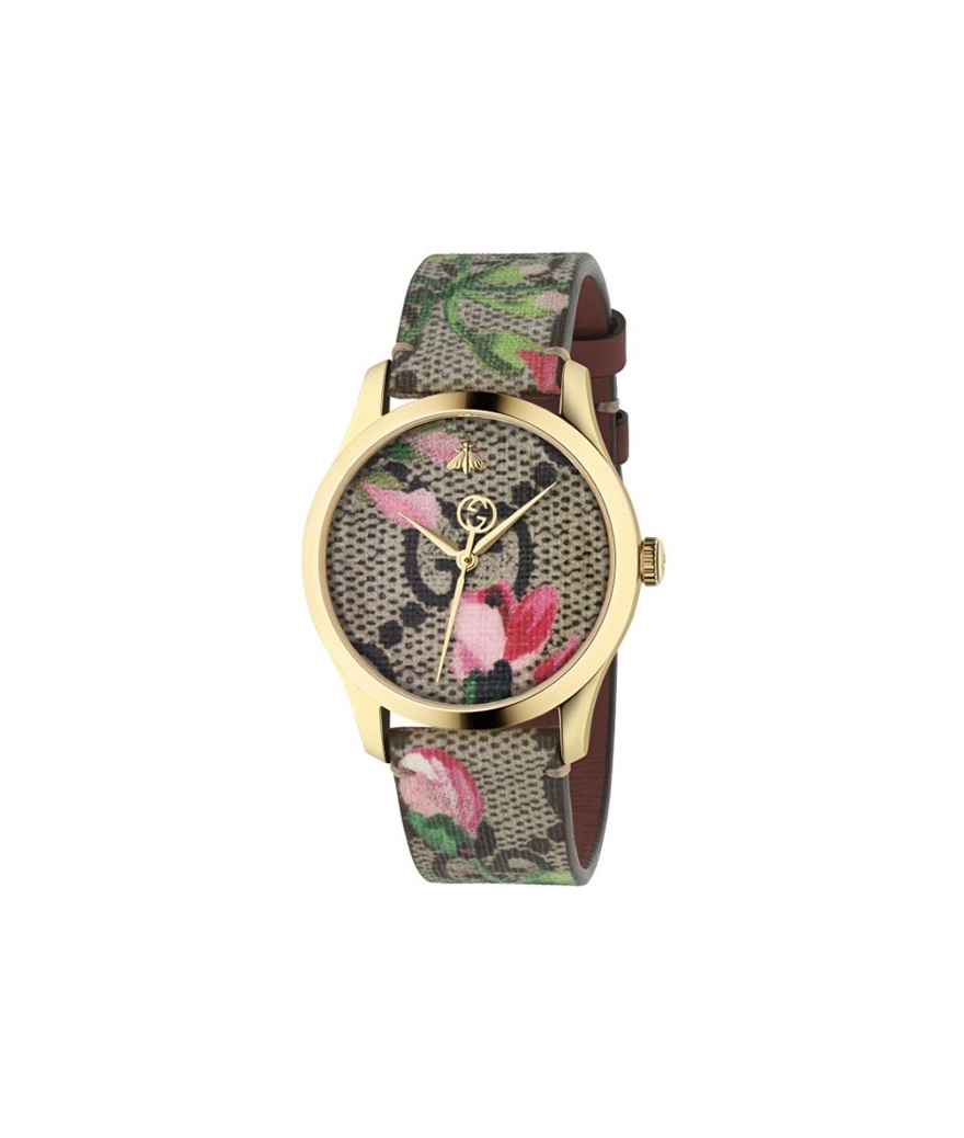 Montre Gucci G-Timeless  38 mm quartz acier cadran toile Suprême GG  bracelet toile Suprême GG