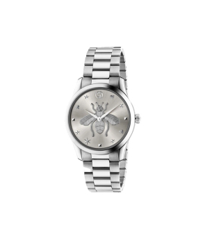 Montre GUCCI G-Timeless 38 mm acier cadran gris brossé bracelet acier