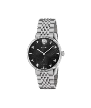 Montre Gucci G-Timeless 40 mm quartz acier cadran guilloché noir bracelet acier
