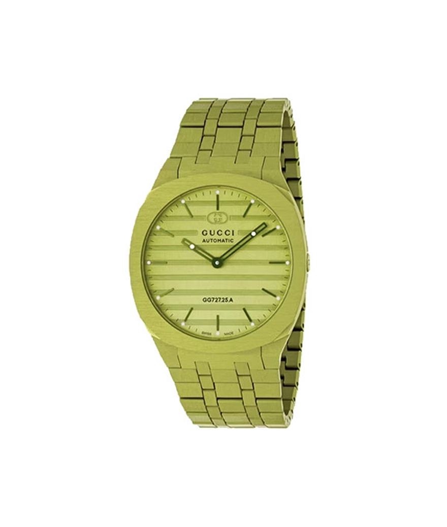 Montre GUCCI 25H 40 mm automatique aluminium vert cadran aluminium vert bracelet aluminium vert