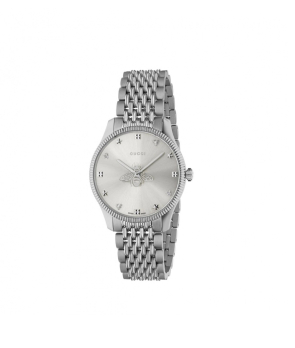 Montre Gucci G-Timeless 36mm quartz acier cadran argent brossé bracelet maillons acier