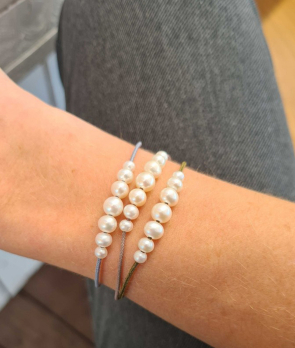 Bracelet Claverin Graduation perles blanches