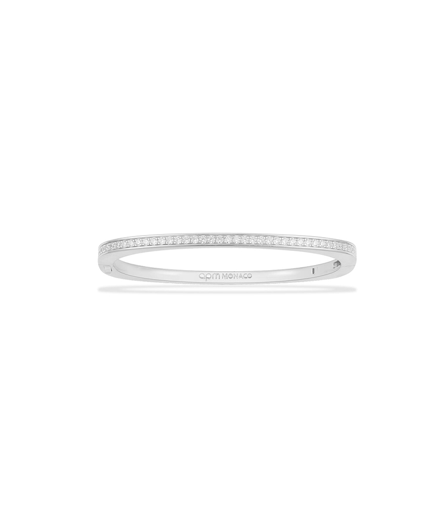 Bracelet APM Monaco Unisexe Jonc Pavé argent