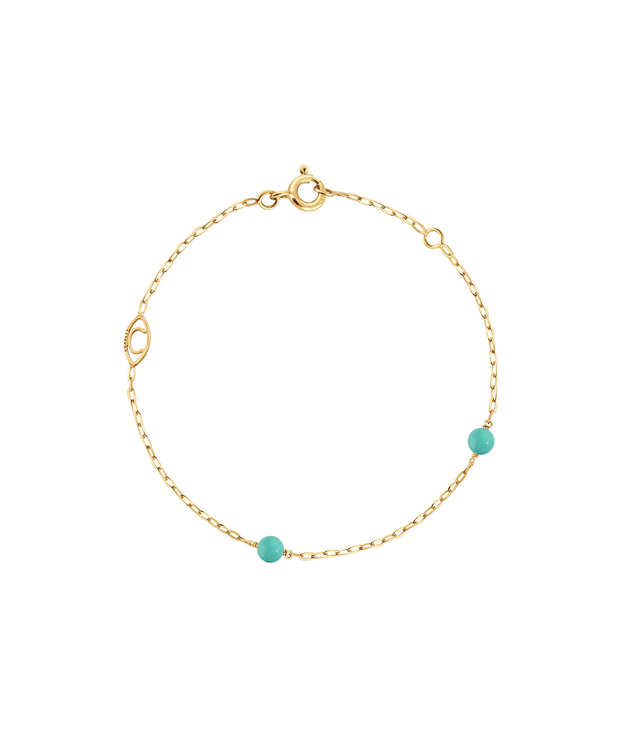 Bracelet Charlet Massilia or jaune turquoise