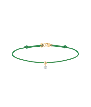 Bracelet La Brune et La Blonde cordon BB vert or jaune diamant