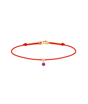 Bracelet La Brune et La Blonde Cordon BB rouge or rose rubis