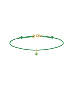 Bracelet La Brune et La Blonde Cordon BB vert or rose tsavorite