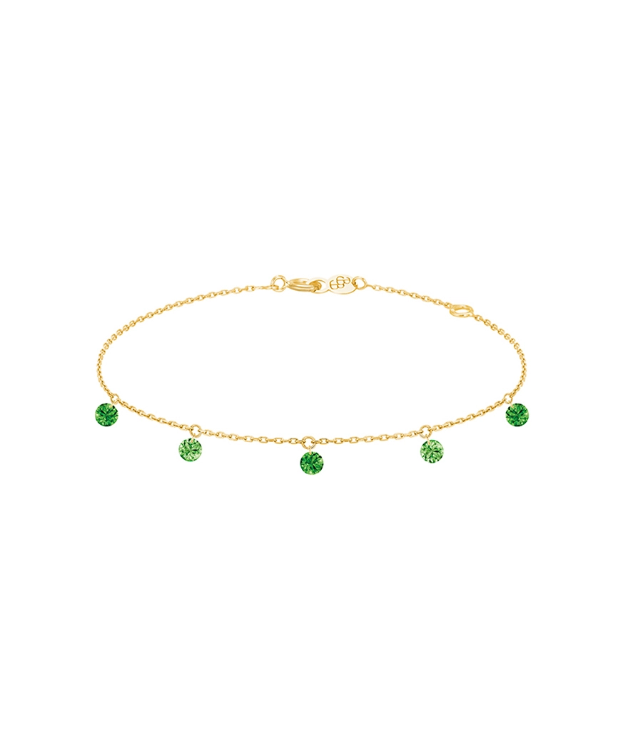 Bracelet La Brune et La Blonde Confetti or jaune tsavorites