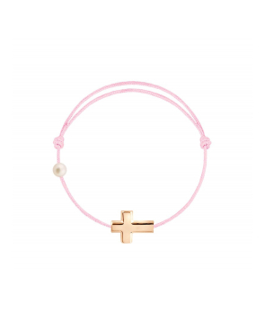 Bracelet cordon Claverin Cross or rose