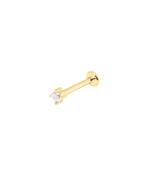 Piercing barre Djula solo or jaune diamants