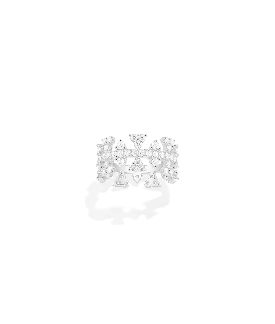 Bague APM Monaco Romance pavé argent