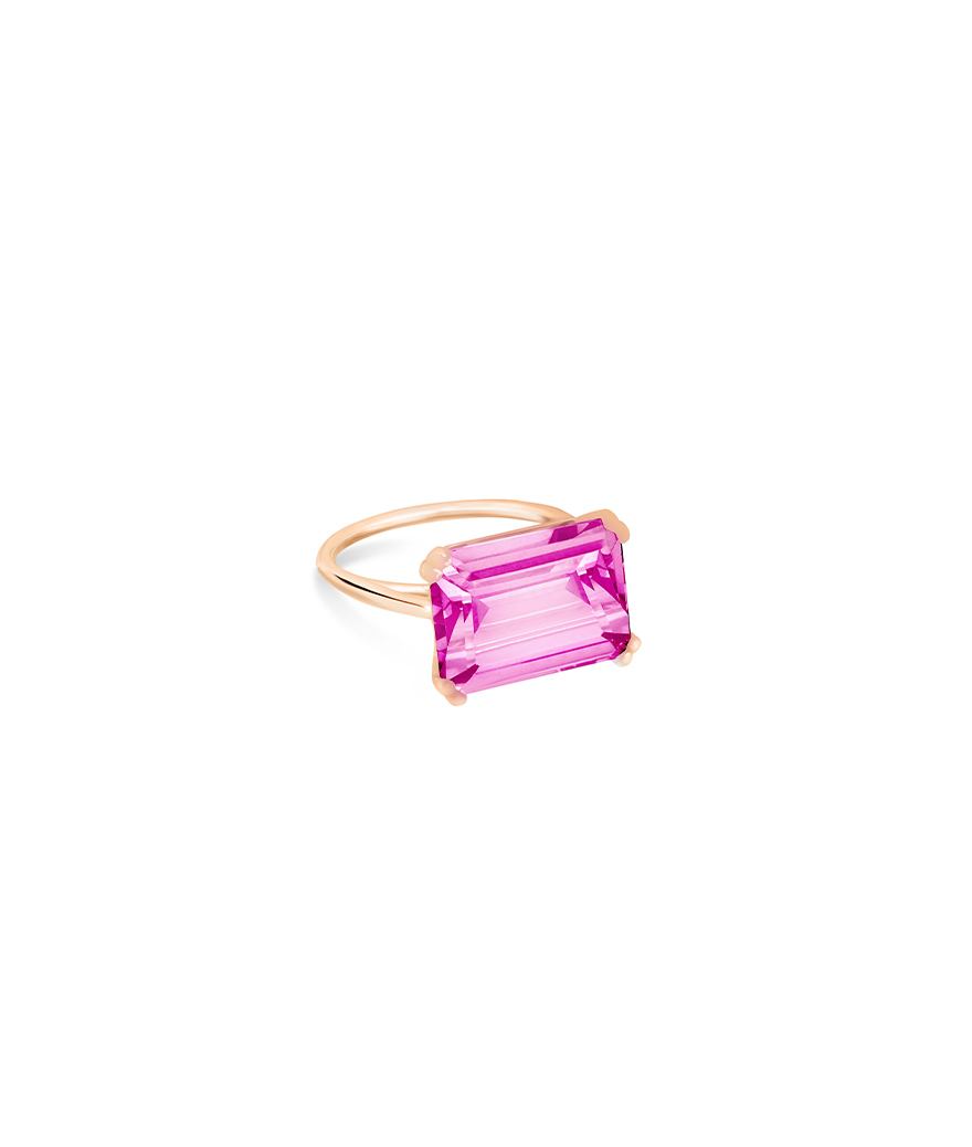 Bague Ginette NY Cocktail Horizontal Pink Topaz