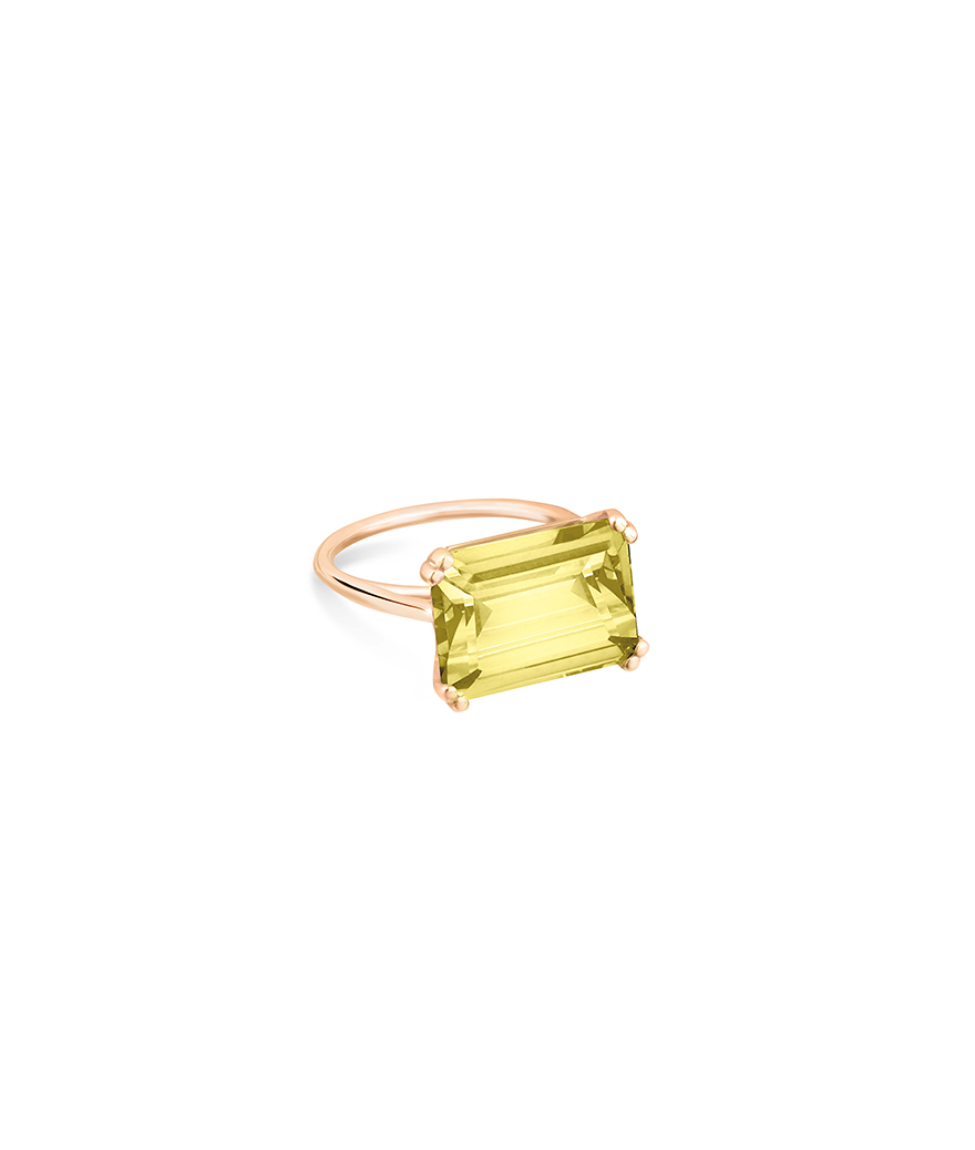 Bague Ginette NY Cocktail Horizontal Lemon Quartz