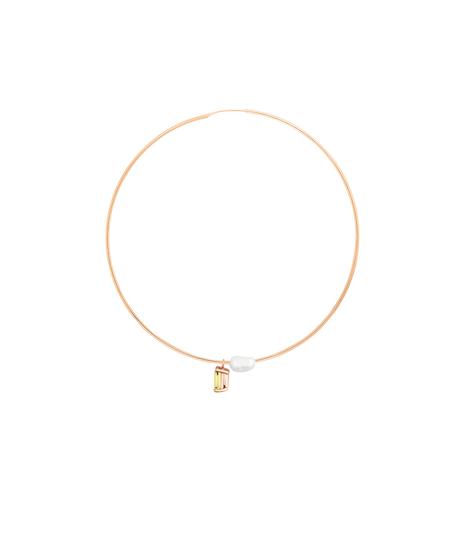 Mono Boucle Ginette NY Jumbo Cocktail Lemon Quartz Hoop