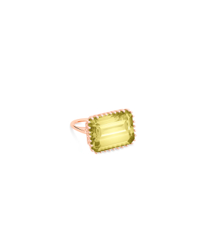 Bague Ginette NY Jumbo Cocktail Lemon Quartz