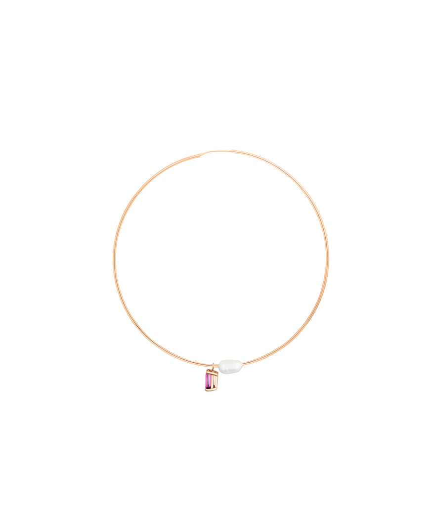 Mono Boucle Ginette NY Jumbo Cocktail Pink Topaz Hoop