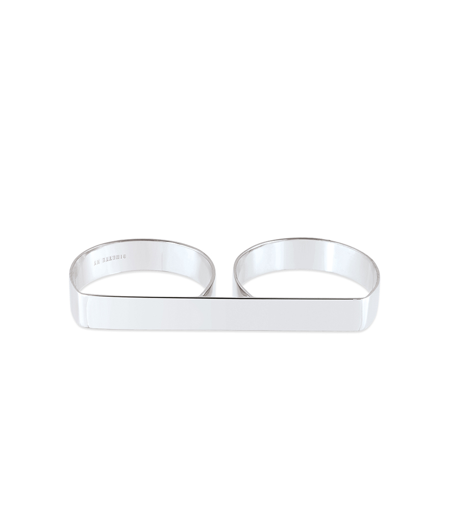 Double Bague Ginette NY Or Blanc