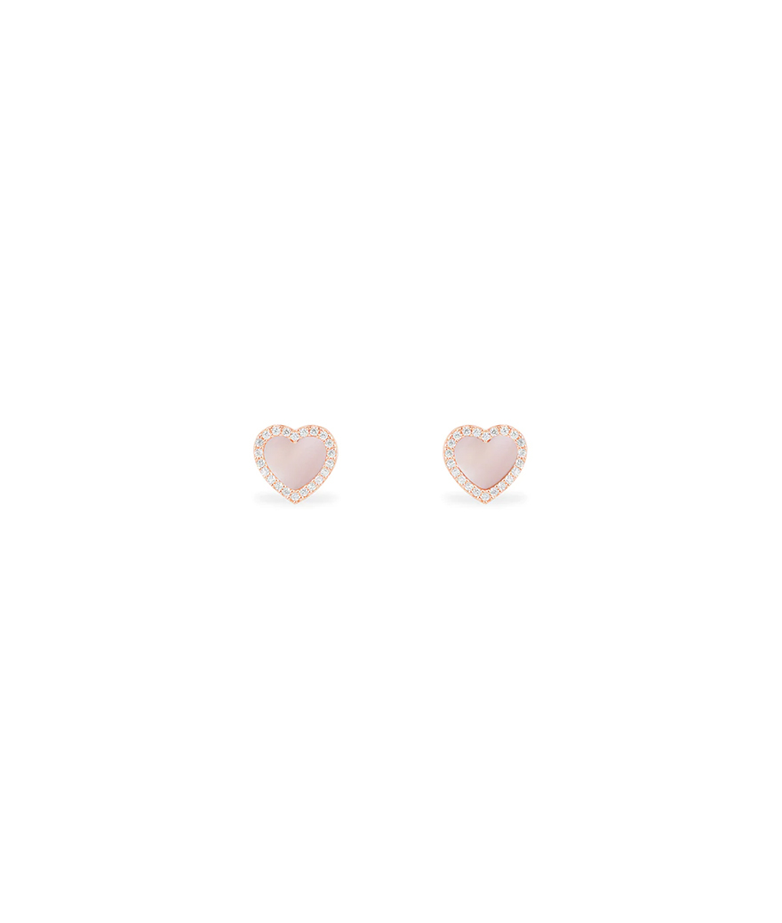 Boucles d'oreilles APM Monaco Cœur Nacre Rose