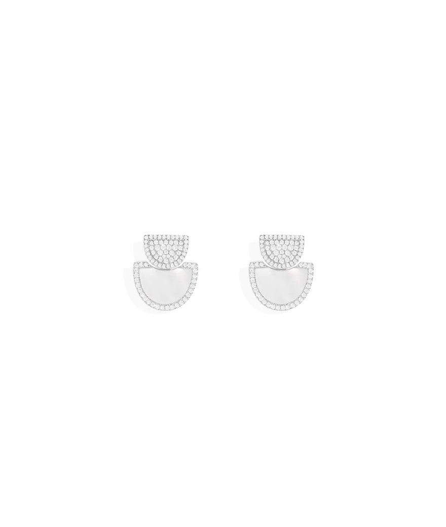 Boucles D'Oreilles APM Monaco Eternelle Demi Lune Nacre