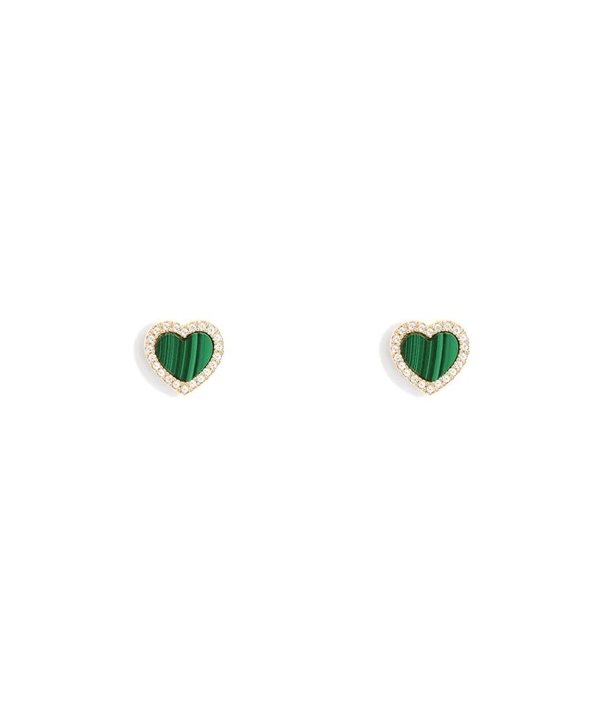 Boucles D'Oreilles APM Monaco Malachite Coeur