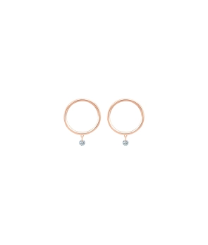 Boucles D'Oreilles La Brune Et La Blonde Excentriques Or Rose Diamants