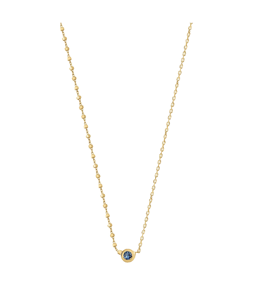 Collier Charlet Deva Or jaune et saphir bleu