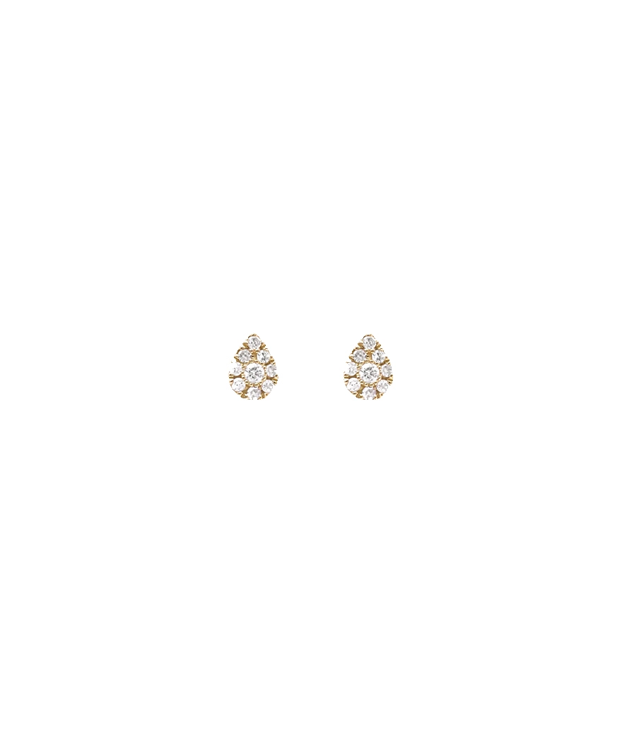 Boucles d'oreilles Djula or jaune mini poire diamants