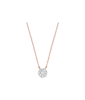 Collier Djula mini cible or rose diamants