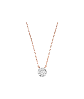 Collier Djula mini cible or rose diamants