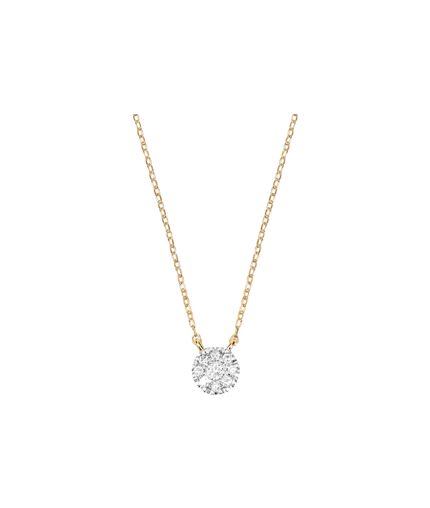 Collier Djula mini cible or jaune diamants