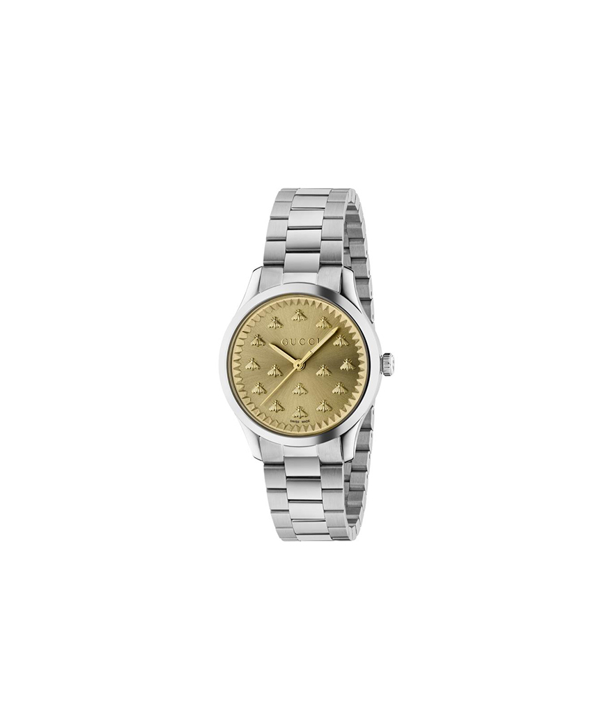 Montre GUCCI G-TIMELESS 32 mm acier cadran or jaune bracelet acier