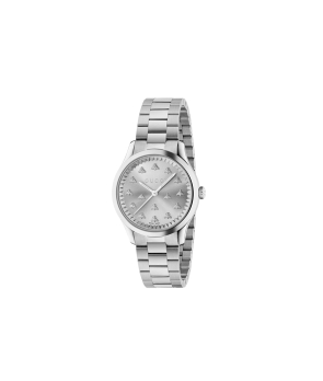 Montre GUCCI G-TIMELESS 32 mm acier quartz cadran argenté bracelet acier