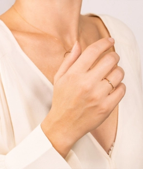 Bague Ginette NY Mini Lonely or rose diamant