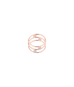 Bague double La Brune et La blonde Hula Hoop or rose diamants