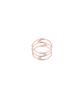 Bague double La Brune et La blonde Hula Hoop or rose diamants
