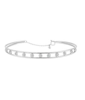 Bracelet La Brune et La Blonde Hula Hoop or blanc diamants